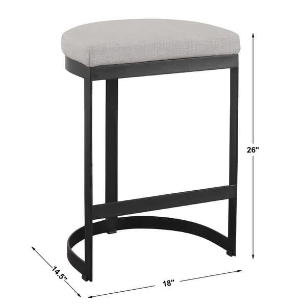 Plush Seat Hand Forged Counter Stool - 26" - Black