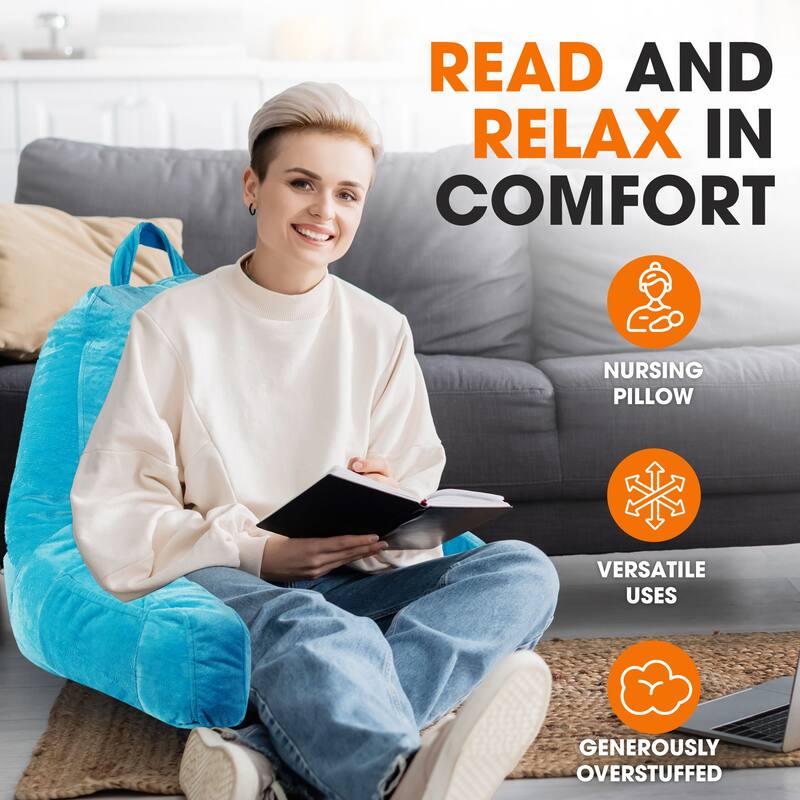 Cheer Collection Backrest Reading TV and Gaming Pillow with Armrest