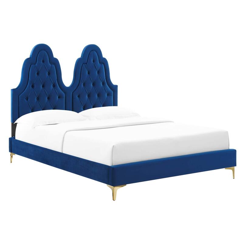 Alexandria Tufted Performance Velvet King Platform Bed
