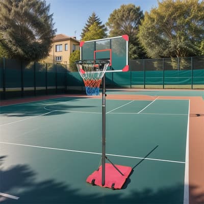 Portable Basketball Goal System w/Stable Base&Wheels,Height Adjustable