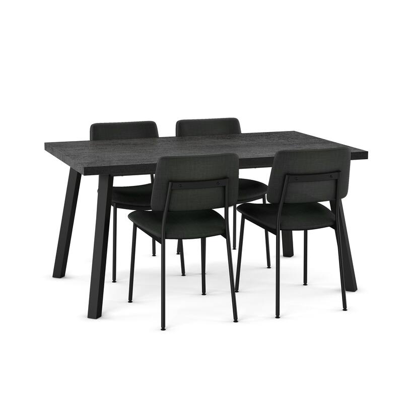 Amisco Sullivan Upholstered Dining Chair with Open Back and Metal Legs