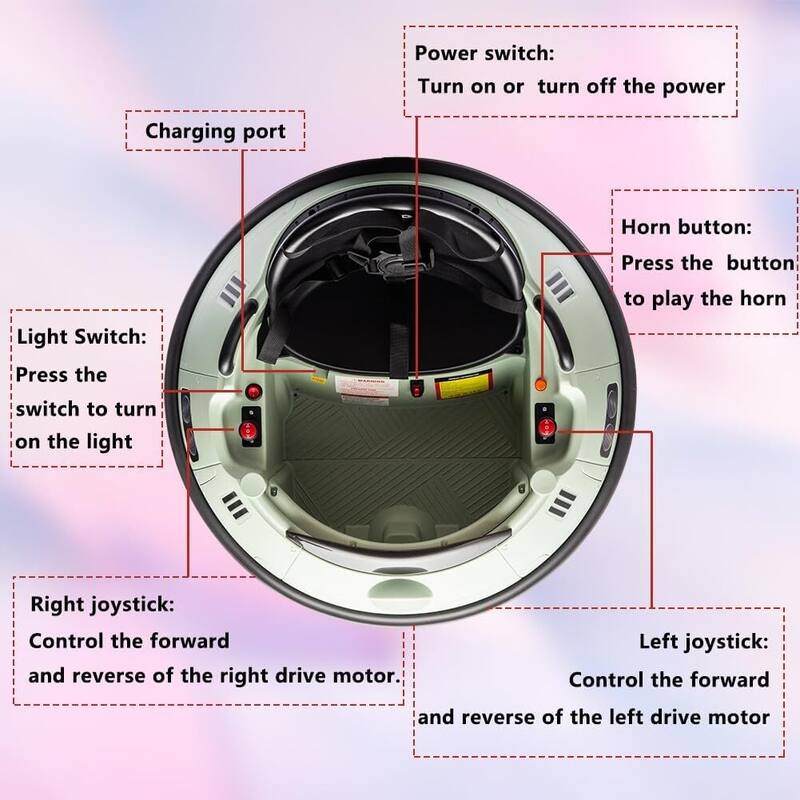12V Kids Powered Ride-On Bumper Car with Remote Control