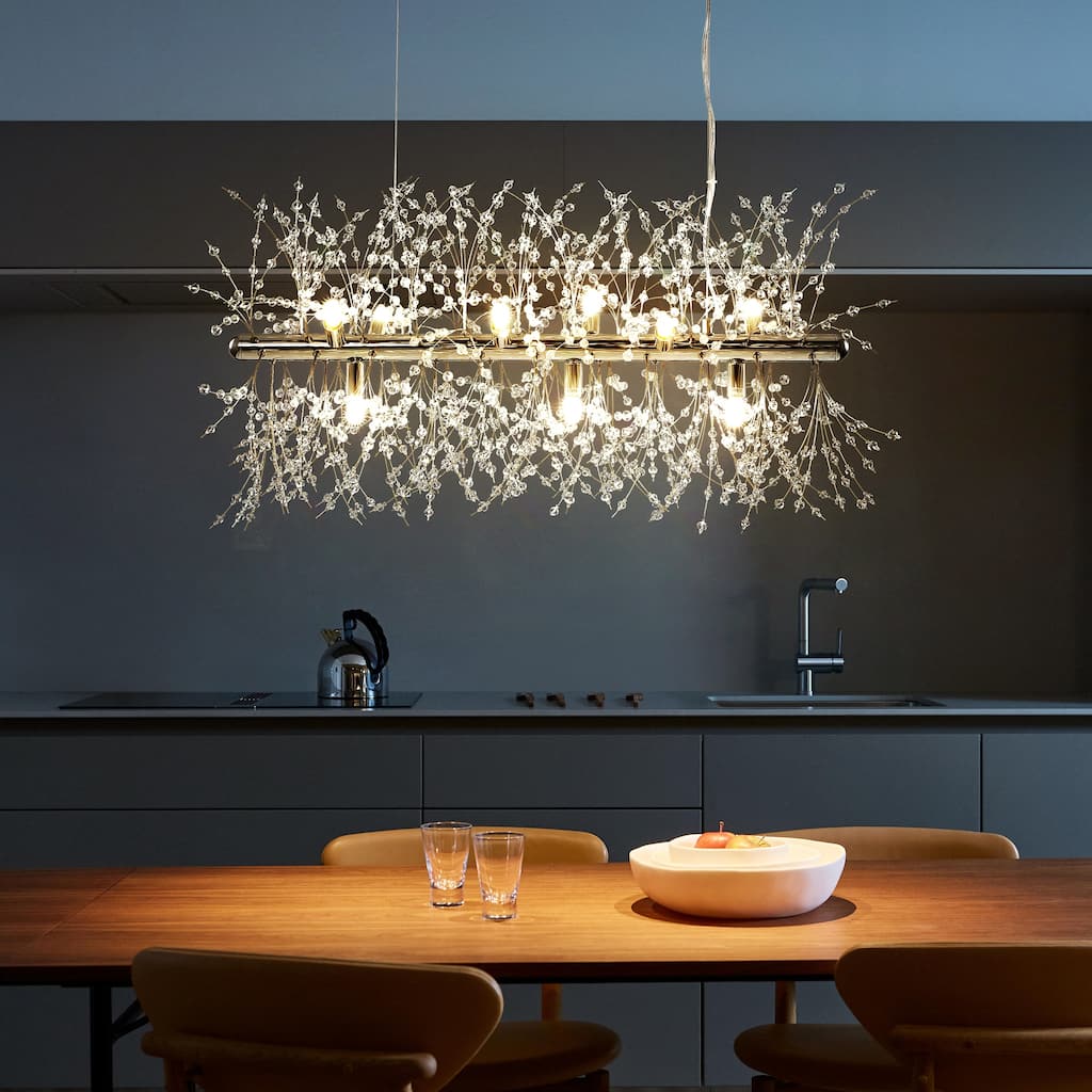 9 - Light Modern Rectangle Fireworks Sputnik Chandelier for Kitchen Island