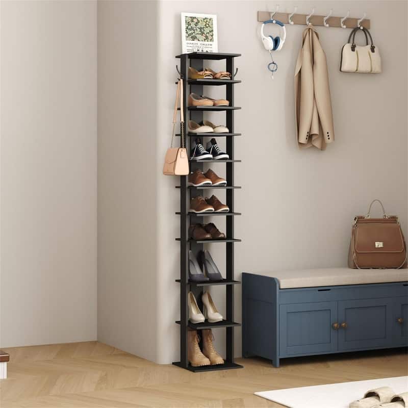 10Tier Vertical Shoe Rack - 11.02"D x 11.02"W x 62.2"H
