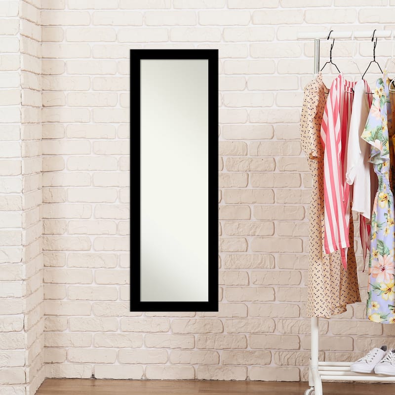 Brushed Non-Beveled Framed Full-Length On the Door Mirror - Brushed Black - Glass Size 14x48