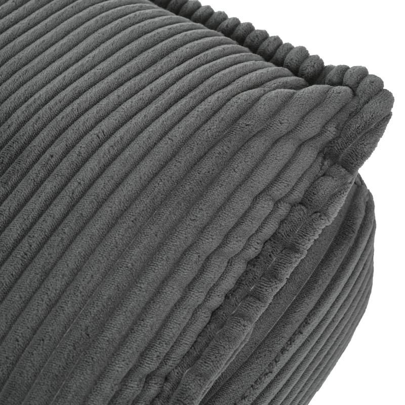 85.4" Modern Curved Sofa, Back Upholstered Couch with 2 Decorative Throw Pillows, Corduroy Fabric Couch