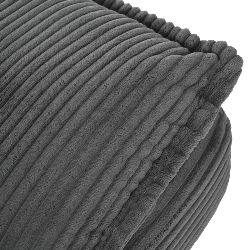 Modern Curved Corduroy Sofa with Decorative Throw Pillows, Plush, Sturdy, and Comfortable Couch for Living Room, Bedroom