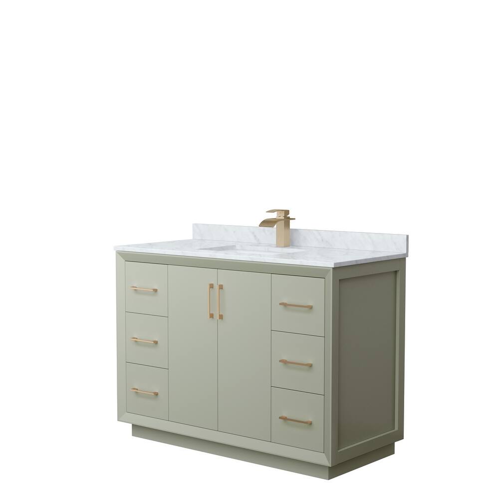 Strada 48-Inch Single Vanity Set, Carrara Marble Top