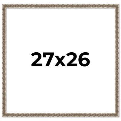 27x26 Frame Silver Versailles Ornate Solid Wood Picture Frame | 1 Inch
