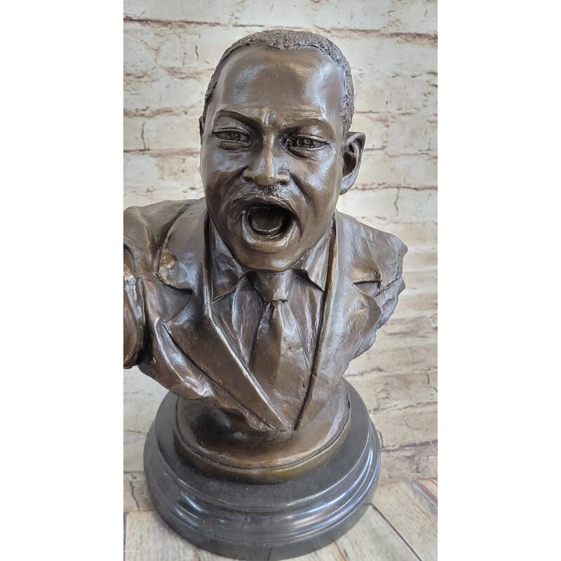 Martin Luther King Jr. Mlk Bronze Bust Statue Sculpture Signed Original Art 12 Inches X 15 Inches