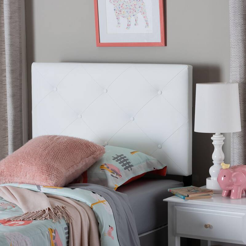 Taylor & Olive Founders Faux Leather Upholstered Headboard - White
