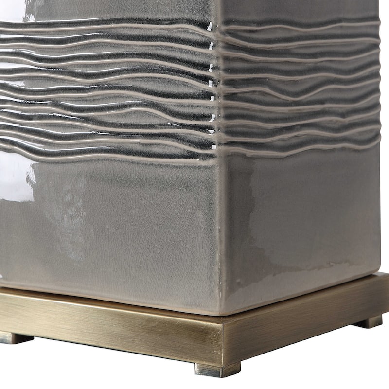 Ceramic Glaze Buffet Table Lamp - 32" - Gray and Beige