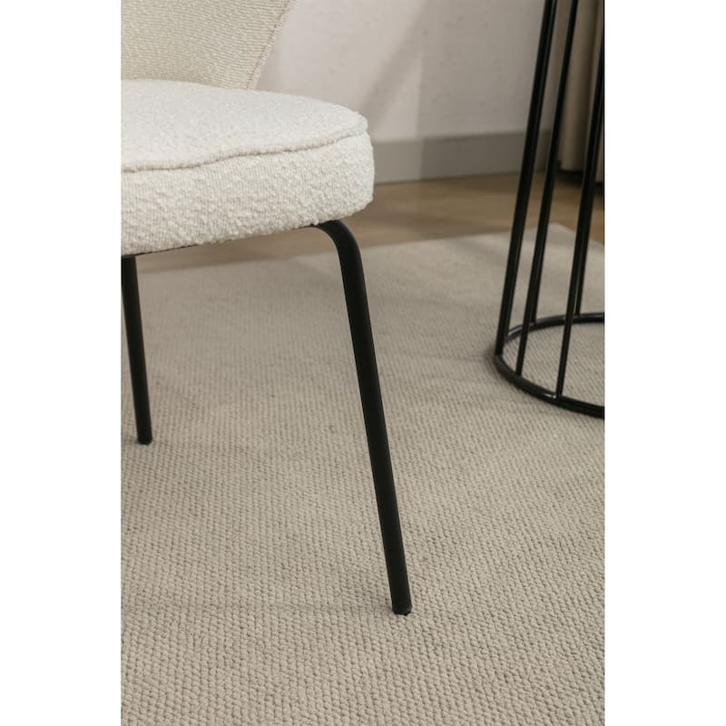 Set of 2 Boucle Fabric Dining Chairs