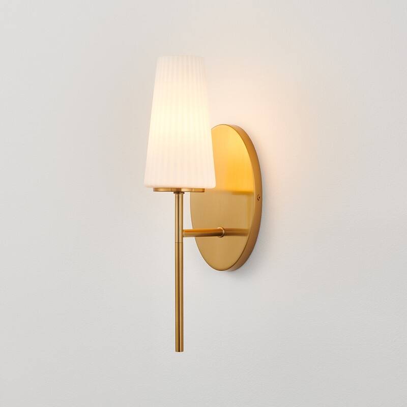 KAWOTI 16" 1- Light Wall Sconce with Opal Glass Shade