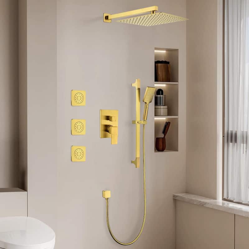 Topcraft 12-inch Complete Shower System with Handheld Shower and Body Jets