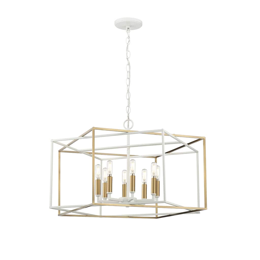 Lowe Pendant Light - Matte White/Vintage Brass