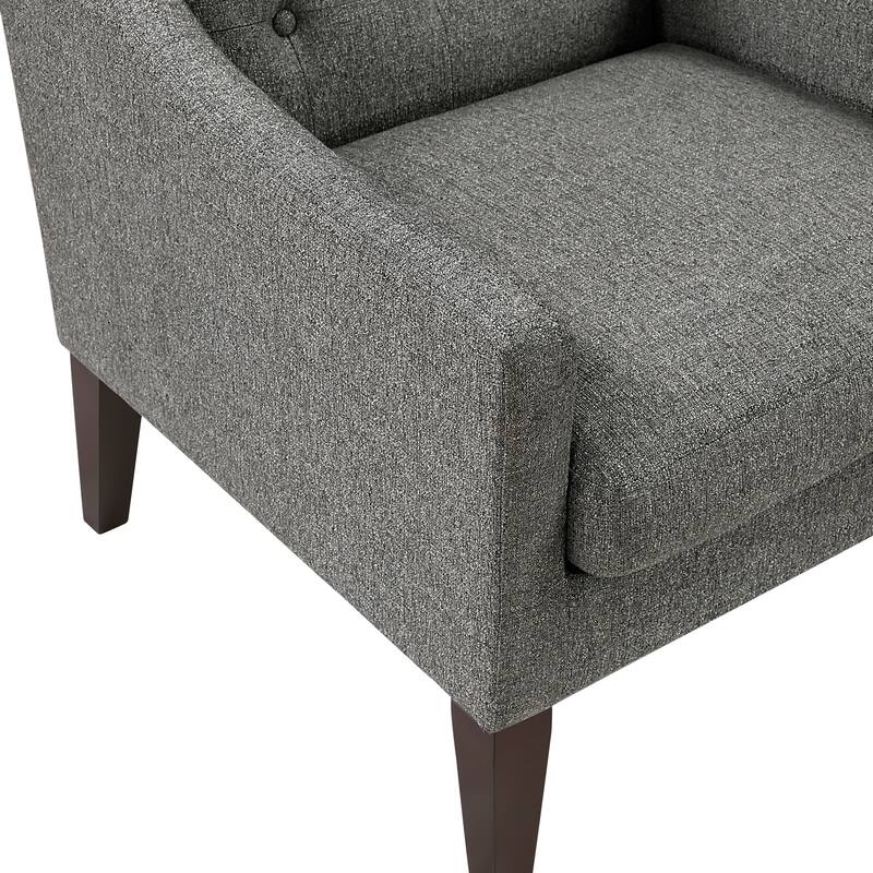 Laertes 26" Textured Fabric Accent Chair - Button-Tufted Chair Back