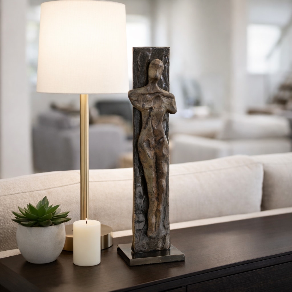 Abstract Metal Human Statue Figurine - Gold