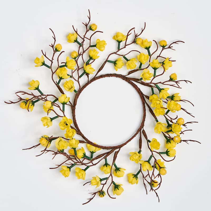 4.75" Buttercup Candle Ring, Yellow, Set of 2 - 12