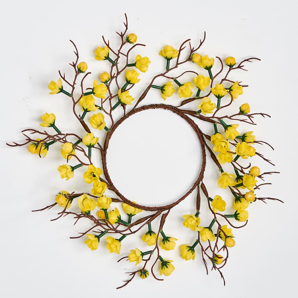 4.75" Buttercup Candle Ring, Yellow, Set of 2 - 12