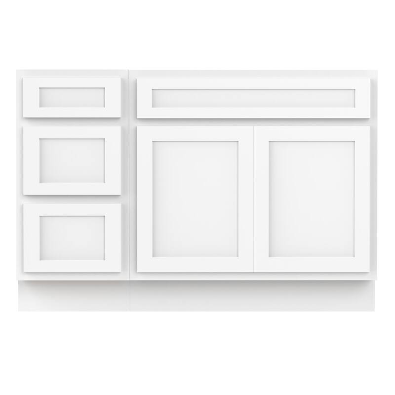 Vanity Art 54" Oak Freestanding Bathroom Vanity Cabinet without Top