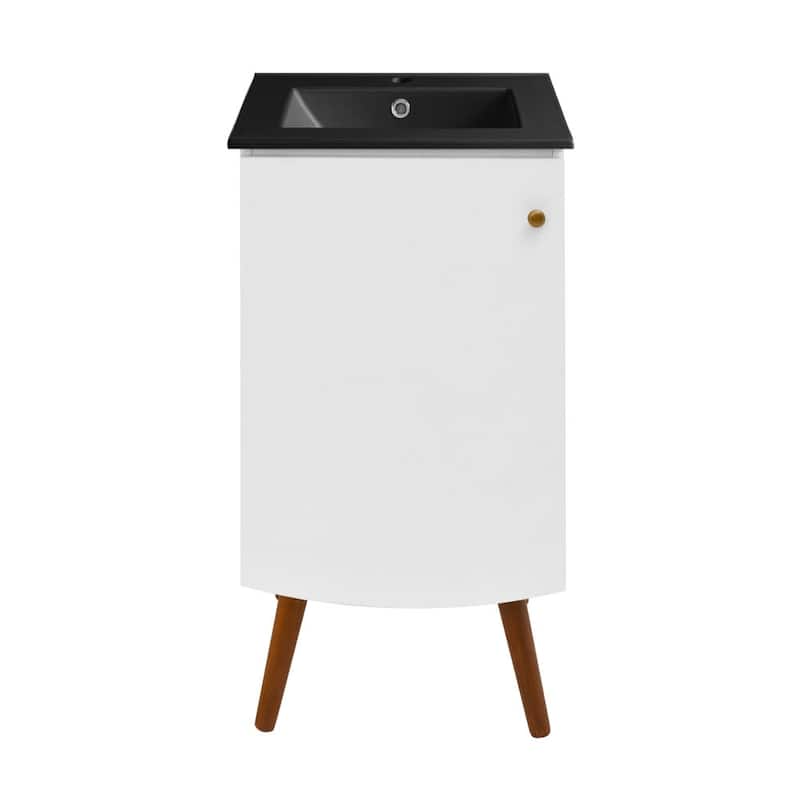 Swiss Madison SM-BV650MB Manoir 18" Free Standing Single Basin Vanity - White / Matte Black - Painted