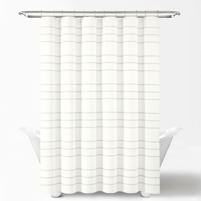 Lush Decor Modern Galaxy Waffle Woven Cotton Shower Curtain Single