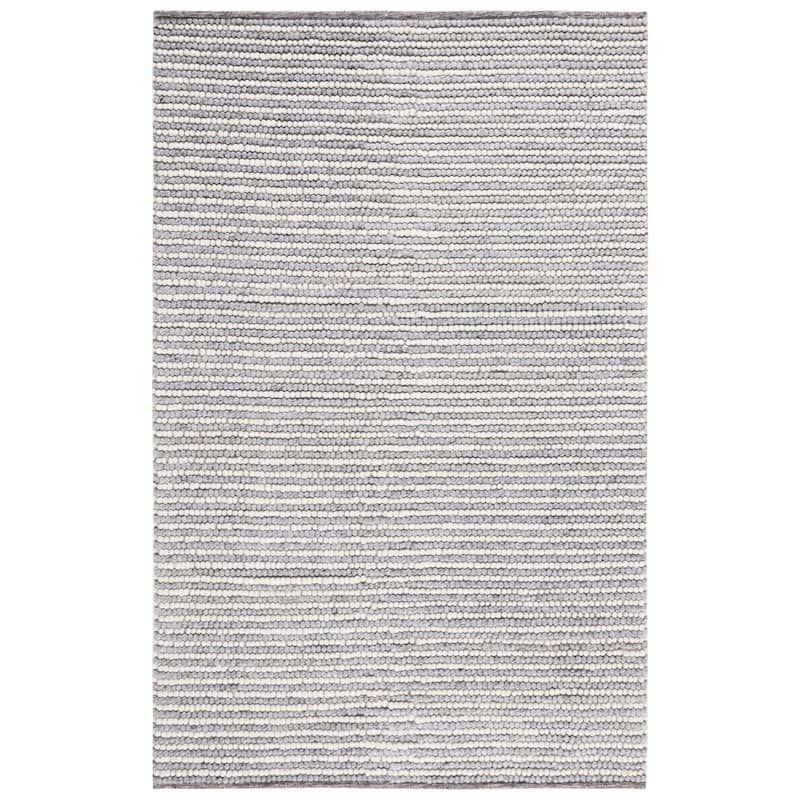 Martha Stewart by SAFAVIEH, Handmade Lisaveta Modern Wool Rug - 5' x 8' - Ivory/Grey