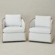 preview thumbnail 90 of 165, KINWELL 31"W Oak Frame Upholstered Swivel Barrel Armchair