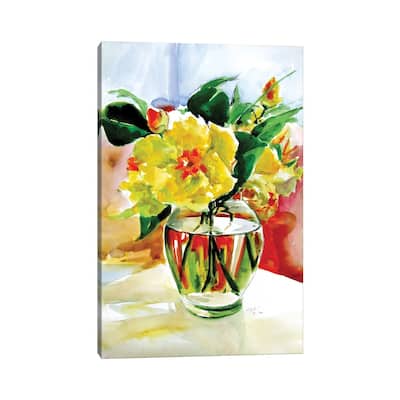 iCanvas "Still Life With Yellow Flowers" by Anna Brigitta Kovacs Canvas Print