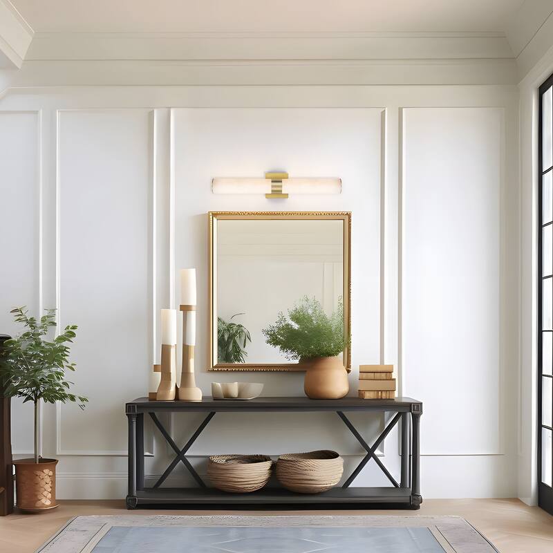 Starsky LED Dimmable Real Alabaster Cylindrical Wall Sconce