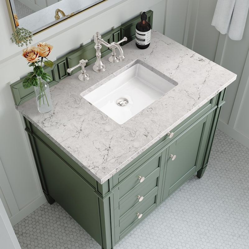 James Martin Vanities Brittany 36" Single Vanity, Smokey Celadon