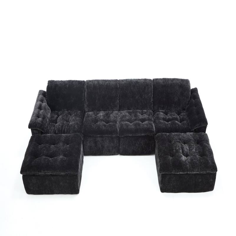 Modular Convertible Cushioned Sleeper Sofa Set
