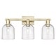 preview thumbnail 65 of 120, Innovations Lighting Endless Possibilities Arcadia - Bella - 3 Light 25" Bath Vanity Light Antique Brass/Seedy