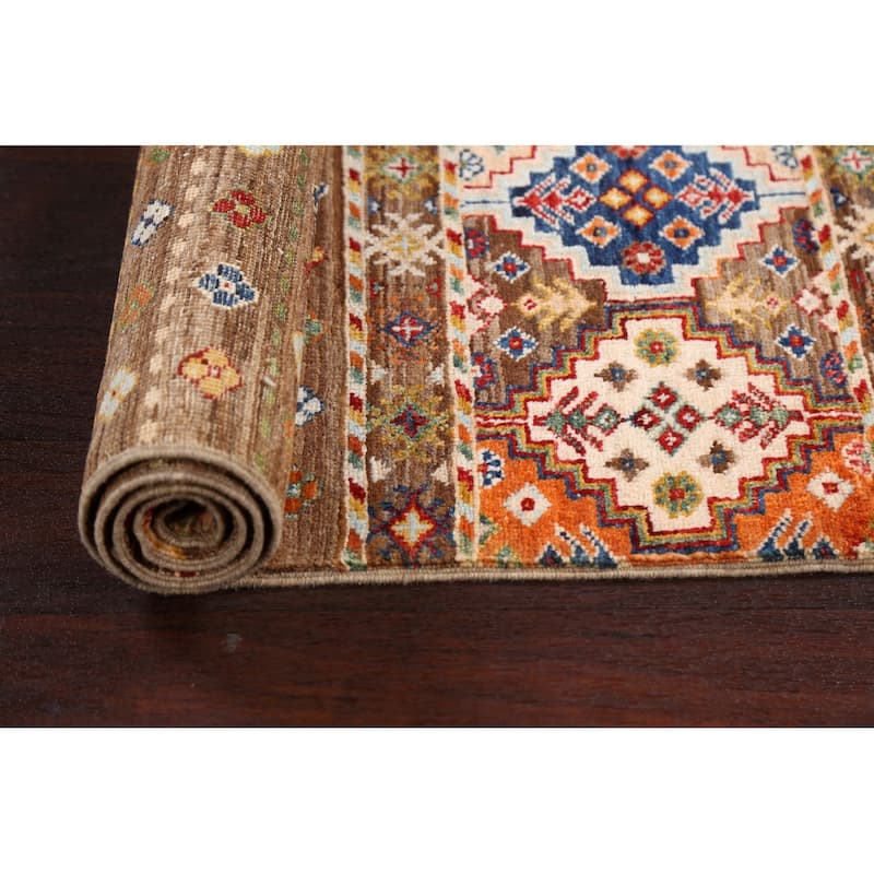 Vegetable Dye Kazak Oriental Wool Area Rug Hand-knotted Bedroom Carpet - 3'4" x 5'11"