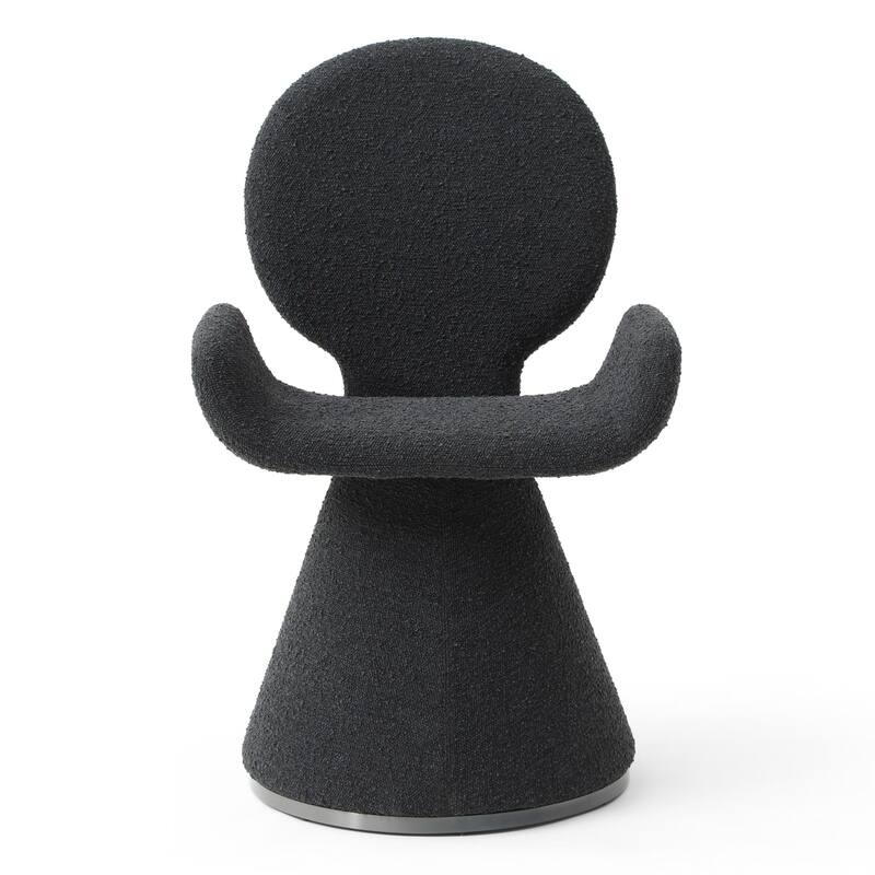 Modrest Neptune Contemporary Black Fabric & Brushed Black Gun Dining Chair