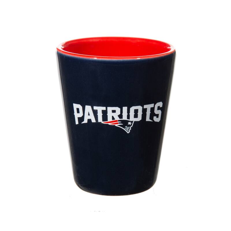 4-Piece Ceramic and Glass 2 oz. Shot Glass Set, New England Patriots