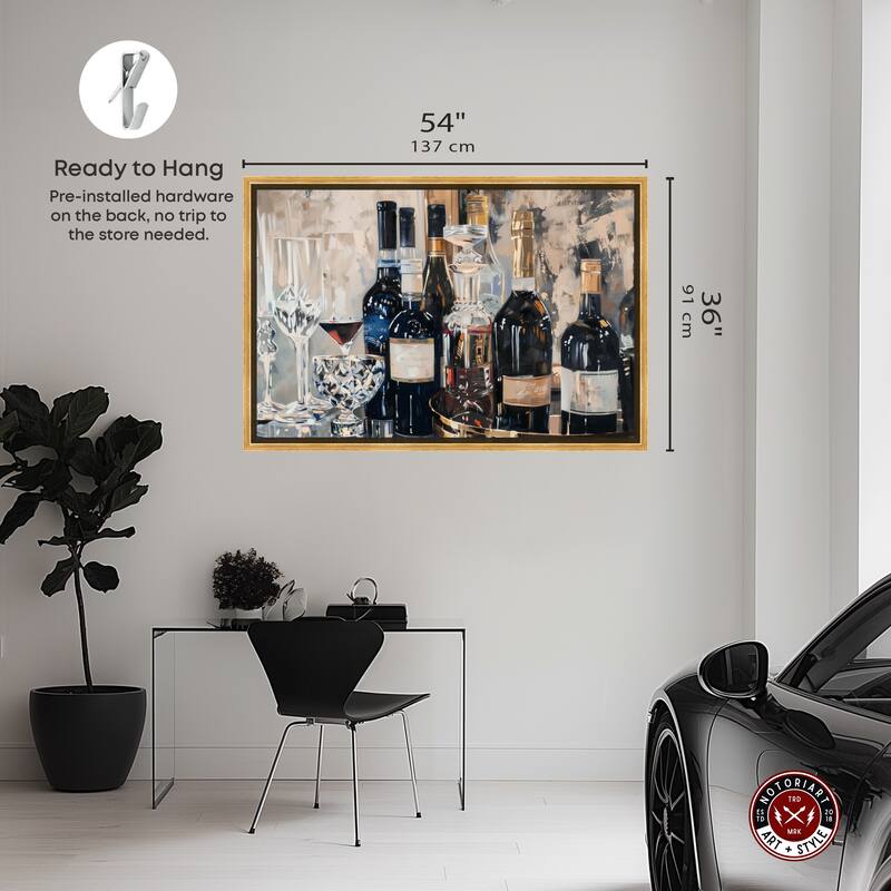 Notoriart Bar Table Classics Framed Bar Cart Art For Men
