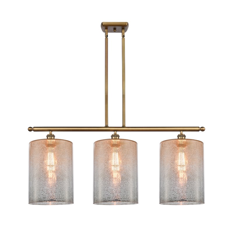 Innovations Lighting 516-3I-10-36-L Cobbleskill Linear Cobbleskill 3 - Brushed Brass / Mercury