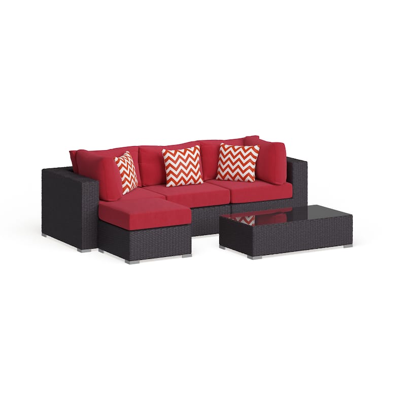 Convene 5 Piece Outdoor Patio Sectional Set