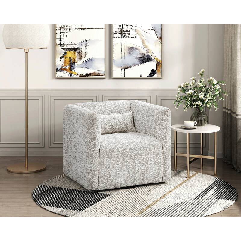 Comfortable Swivel Chair with Plush Upholstery for Relaxing Moments - Beige