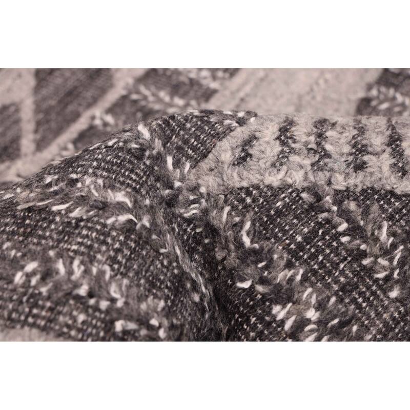 ECARPETGALLERY Hand-knotted Tangier Charcoal Wool Rug - 8'4 x 10'3