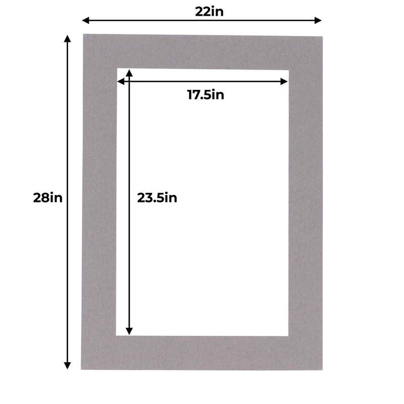 22x28 Mat for 18x24 Photo - Charcoal Matboard for Frames Measuring 22 x 28 Inches - To Display Art Measuring 18 x 24 Inches