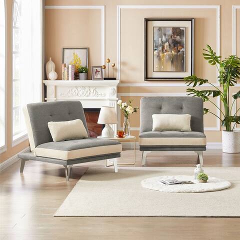 Futon Sofa Sofa Bed, 2 Pc Convertible Sofa Lounge Chairs for Apartment