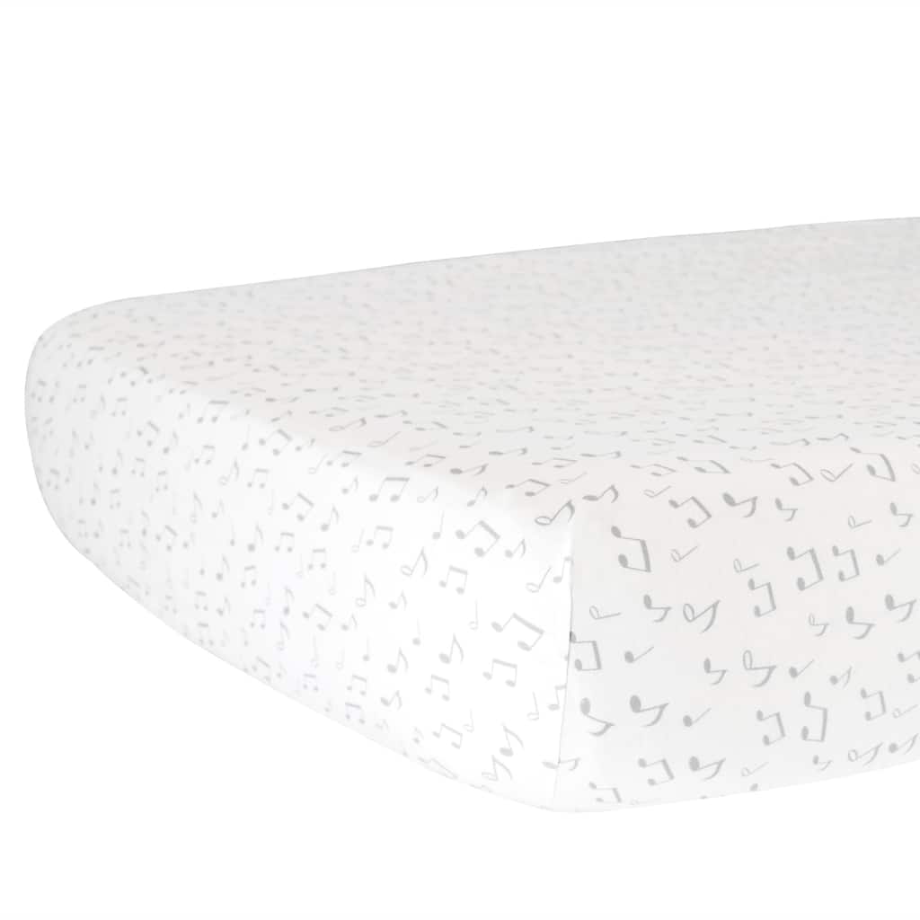 Hello Spud Music Notes Fitted Crib Sheet - 52"x 28" x 9"