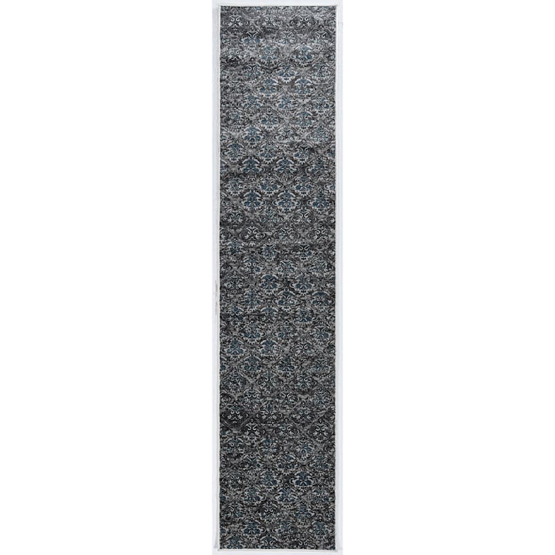 Vintage Clara Collection - 2' x 10' Runner - 2' x 10' Runner - Blue/Grey