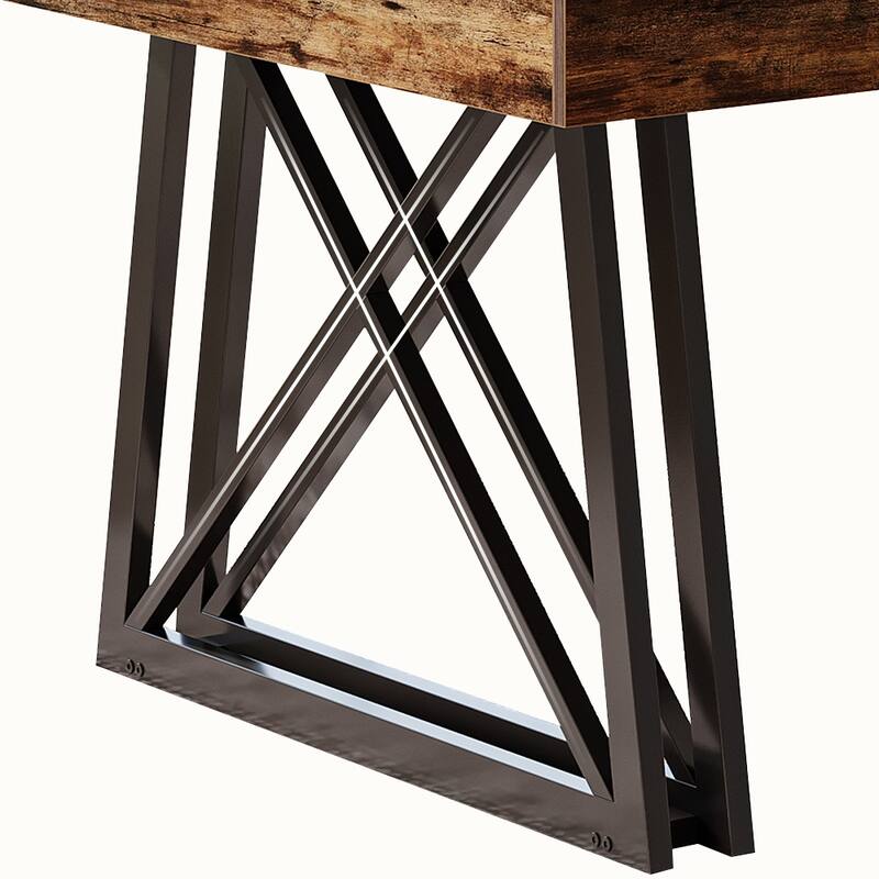 63'' Industrial Large Office Computer Desk with Sturdy X-Shaped Legs