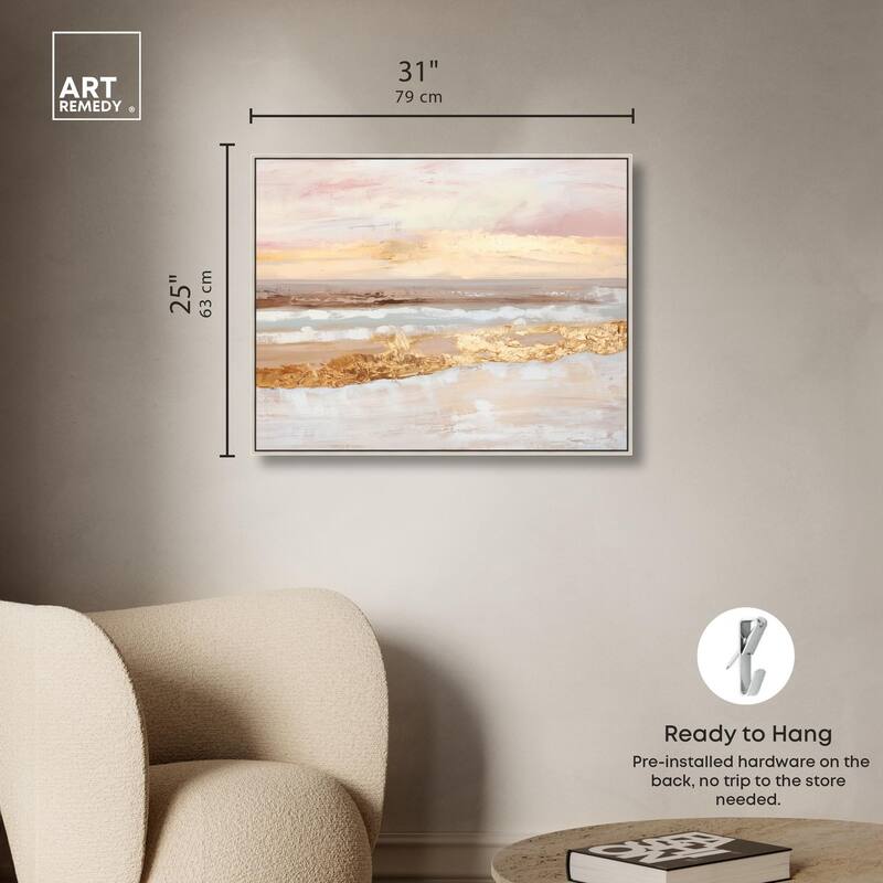 Rose Gold Coast Canvas by Art Remedy