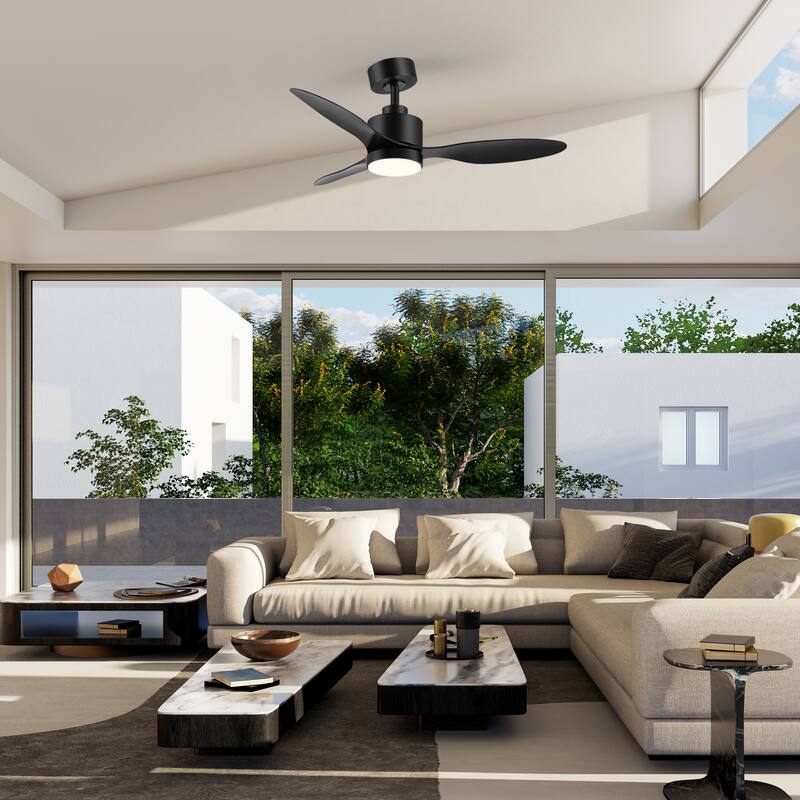 52"/42" Black/Gold LED Ceiling Fan with Lights Remote(3-Blade)