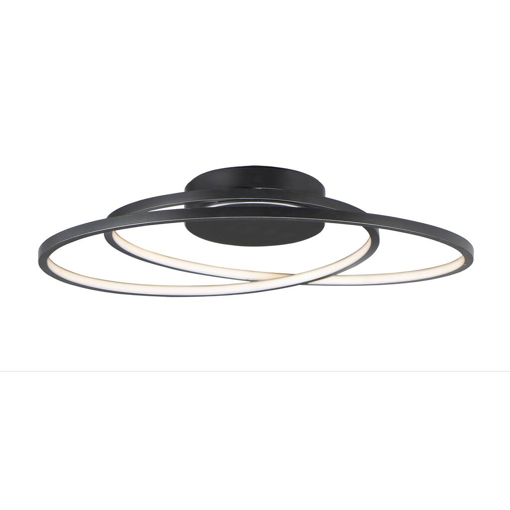 Cycle 1-Light 24.5" Wide Black Flush Mount Light